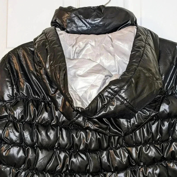Kenneth Cole Puffer Jacket Black Warm Size Small - Picture 3 of 9